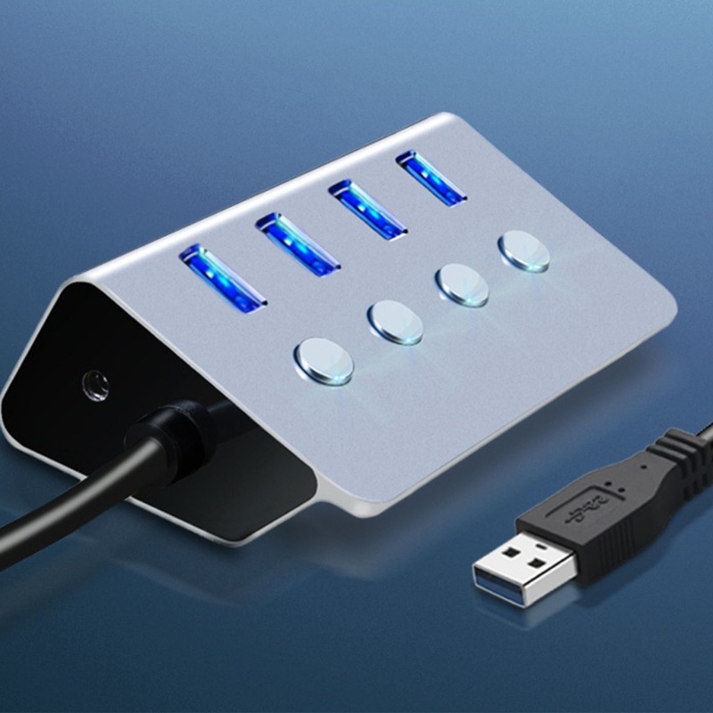 Zzz Hub Multi port USB3.0 Dengan Saklar Power On Off USB Splitter Hub Expander Adapter