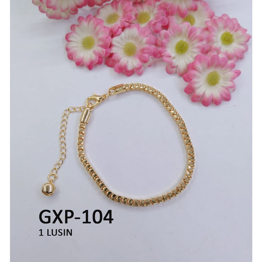 [1 LUSIN ISI 12] GELANG XP RANTAI EMAS GOLD LONCENG POLOS TERMURAH / DUNIA GELANG TERBARU