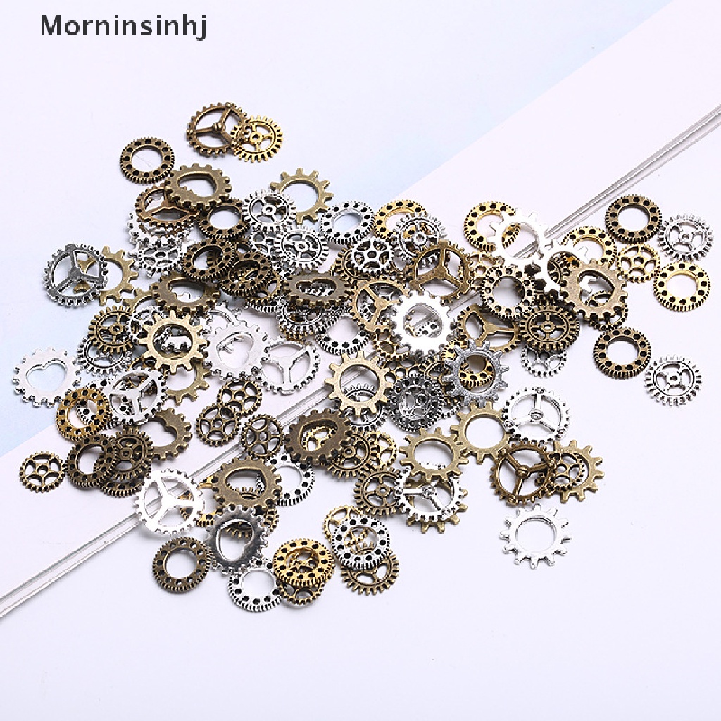 Mornin 100 Pcs Antik Steampunk Mini Wheel Gear Ch Liontin DIY Membuat Perhiasan Craft id