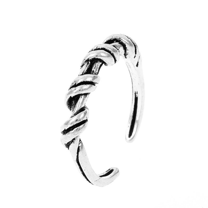 Cincin Lilitan Garis Tidak Teratur Ins Fashion Opening Adjustable Ring Untuk Wanita Dan Pria