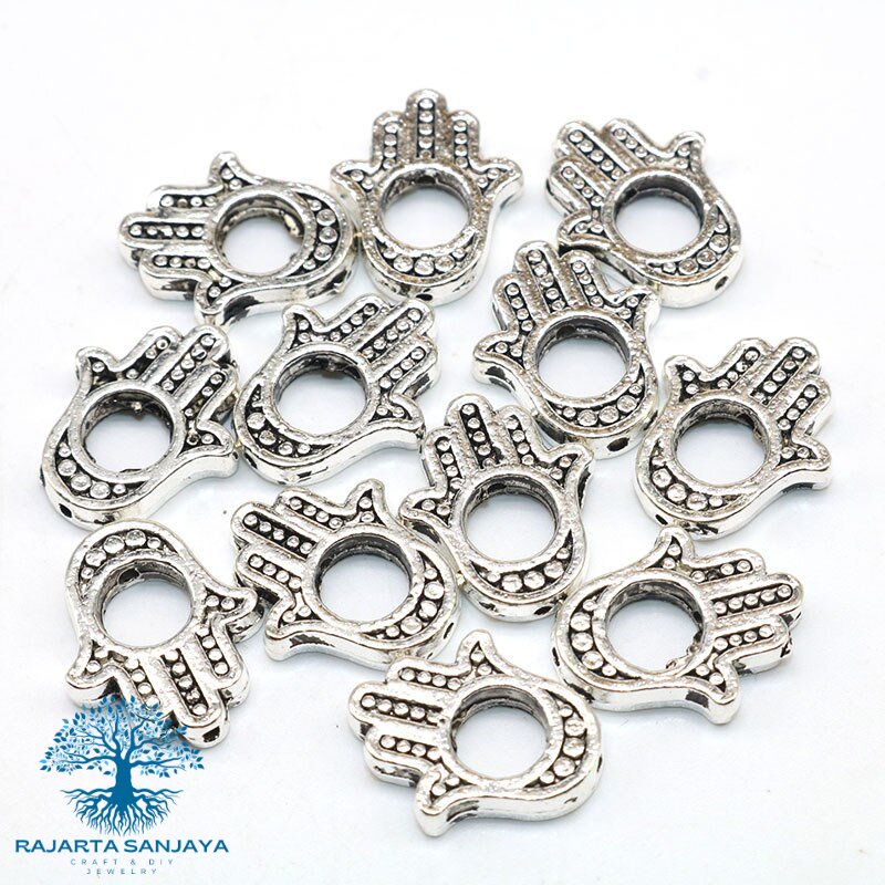 Charms Spacer Beads Tibetan Evil Eye Loose Spacer Beads Hamsa Hand