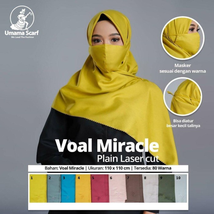 Jilbab VOAL MIRACLE PLAIN by Umama Scarf with Mask G.01 - 7