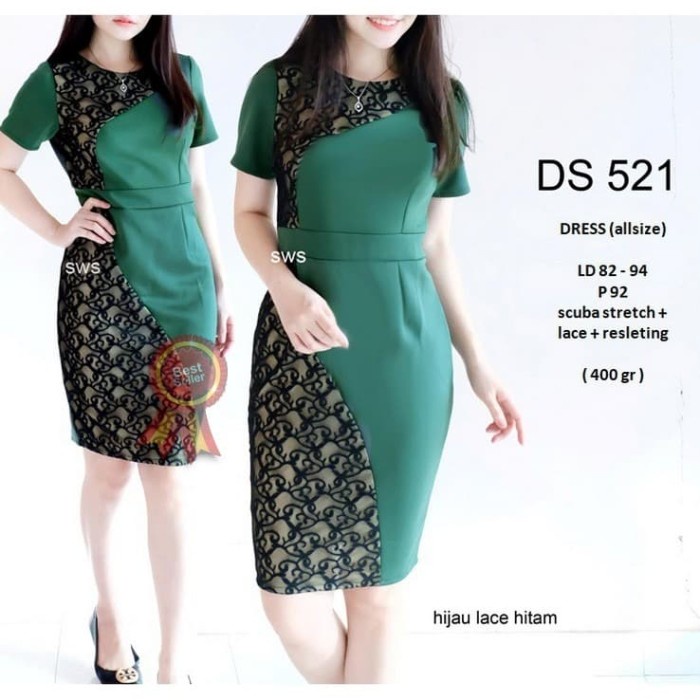 Dress Brukat Mini Minidress Baju Gaun Wanita Murah Brokat Pendek Pesta