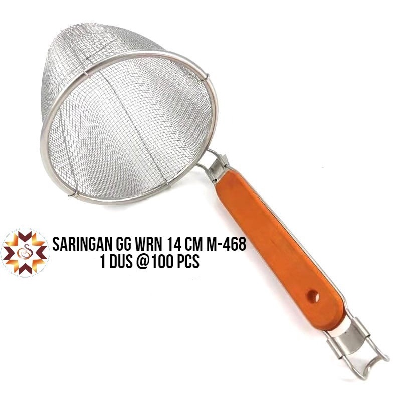 Serok Mie Saringan kocok Mie Stainless Steel Gagang Kayu Warna WL1301 M-468