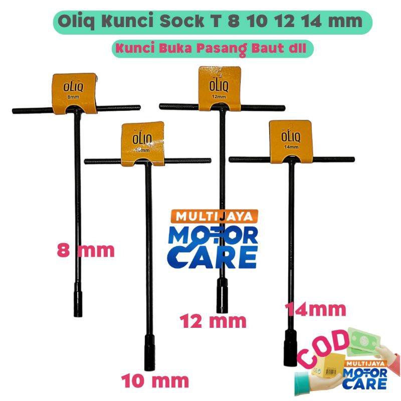 Kunci Sock T8 T10 T12 T14 Hitam Panjang Murah High Quality