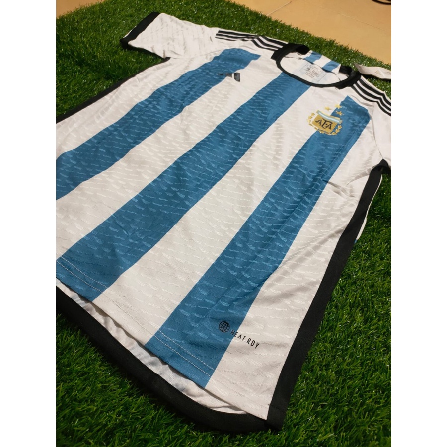 JERSEY BOLA BINTANG 3 ARGENTINA HOME CAMPIONE DEL MONDO 2022 GRADE ORI