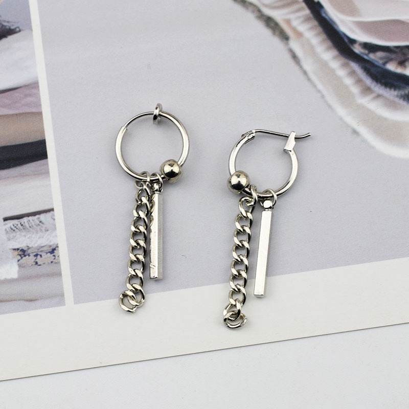 G Kwon Ji-Dragon Style Circle Chain Tumpuk Anting Influencer Unik Jepang Korea Harajuku Hipster Tassel Earrings Ear Clips