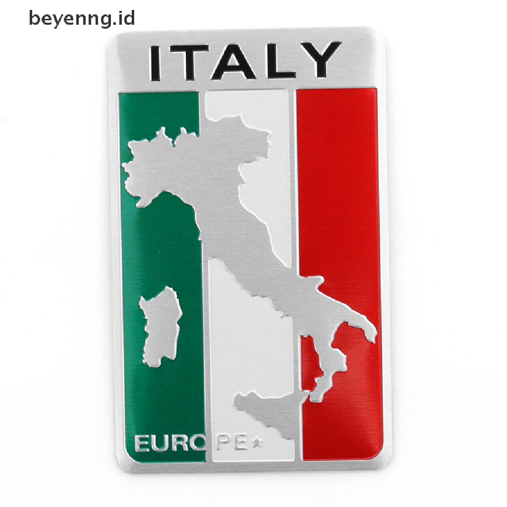 Beyen Aluminium 3D Logam Italia Bendera Stiker Emblem Badge Decal Mobil Hias ID