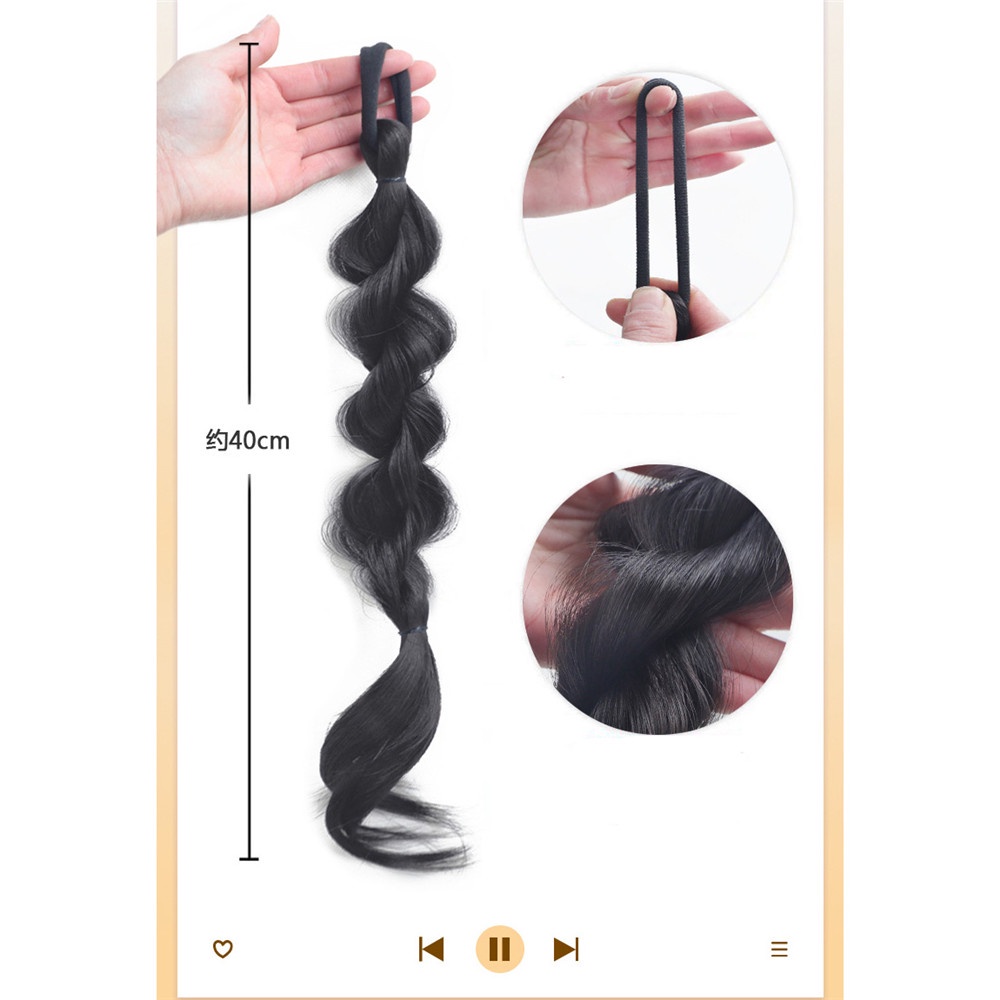 [COD Tangding] 2 Pcs Bubble Fluffy Twist Ponytail Wig Y2K Manis Keren Gadis Kepang Rambut Ekstensi Aksesoris