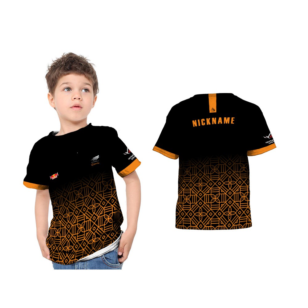 Baju Kaos Jersey  Anak New Aerowolf Genflix 2021 Esport Gaming Free Nickname Fullprint Cowok Laki La