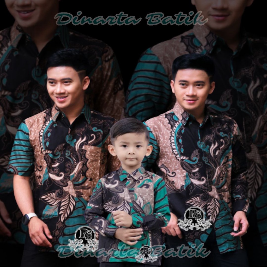 ATASAN BAJU BATIK COUPLE SET KELUARGA AYAH DAN ANAK [BISA SATUAN] HEM PRIA ANAK LENGAN PENDEK KEMEJA