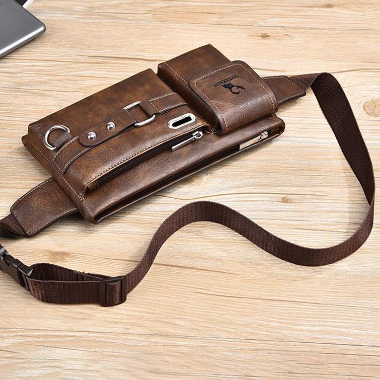 Stok Terbatas WEIXIER tas slempang pria kulit anti air