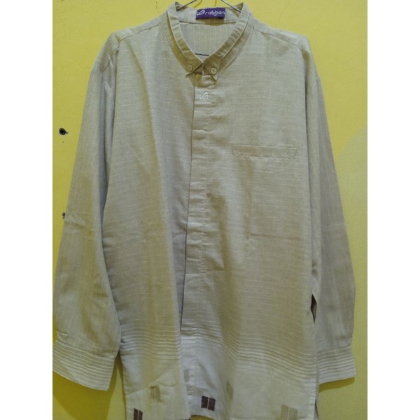 baju koko lengan motif panjang rabbani M preloved