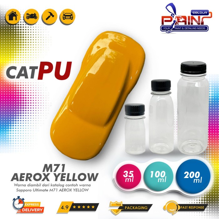 Cat PU Aerox Yellow 1 Liter | Inspired Warna Sapporo M71 Aerox Yellow