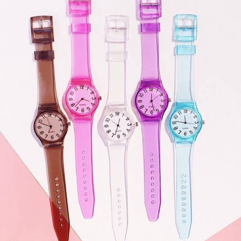 DC C ( C11 ) JAM  TANGAN TRANSPARAN DEWASA / WATER RESISTANT 3  ATM / TAHAN AIR / TIDAK BISA MEMILIH