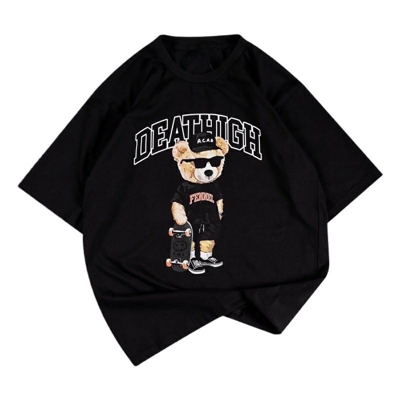 Kaos Cotton Combed Oversized Distro Cowok/Cewek Motif DEATHIGH A•C•A•B