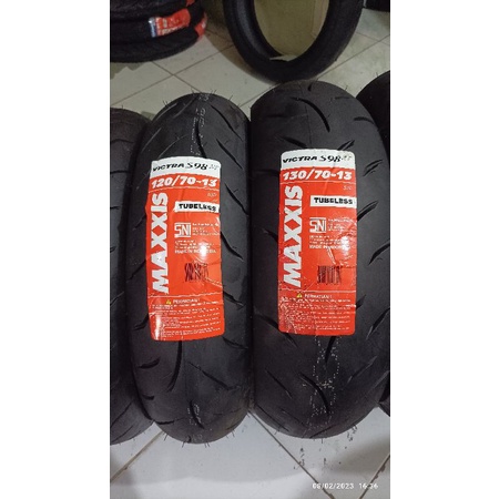 Sepasang new ban tubles maxxis victra s98 st 120/70-13 &amp; 130/70-13, produk dijamin asli ori !!! free pentil !!!