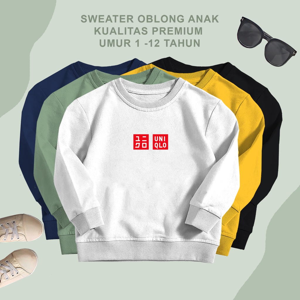 sweater crewneck anak harian atasan panjang unisex