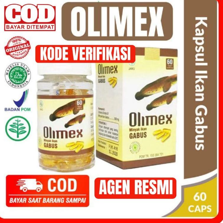L87 [𝗔𝗚𝗘𝗡 𝗥𝗘𝗦𝗠𝗜] 𝗢𝗟𝗜𝗠𝗘𝗫 - KAPSUL OLIMEX ORIGINAL OLIMEX Minyak Ikan Kutuk Olimex 60 Kapsul Pro Albumin - Kapsul Ikan Gabus Ekstrak Ikan Kutuk Olimex Asli HOT み