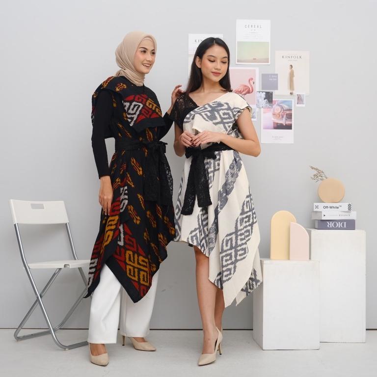 HARGA TERMURAAH SIERA DRESS TENUN IKAT ASLI SONGKET TROSO JEPARA TORAJA DAYAK LOMBOK DRESS KONDANGAN