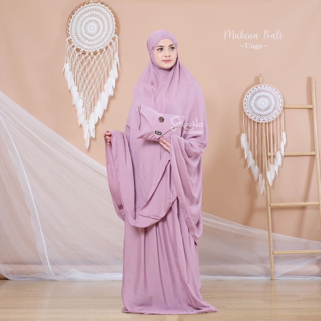 SAKEENA - Mukena Bali Dewasa Jumbo Katun Rayon Polos - Mukena Murah Adem Nyaman