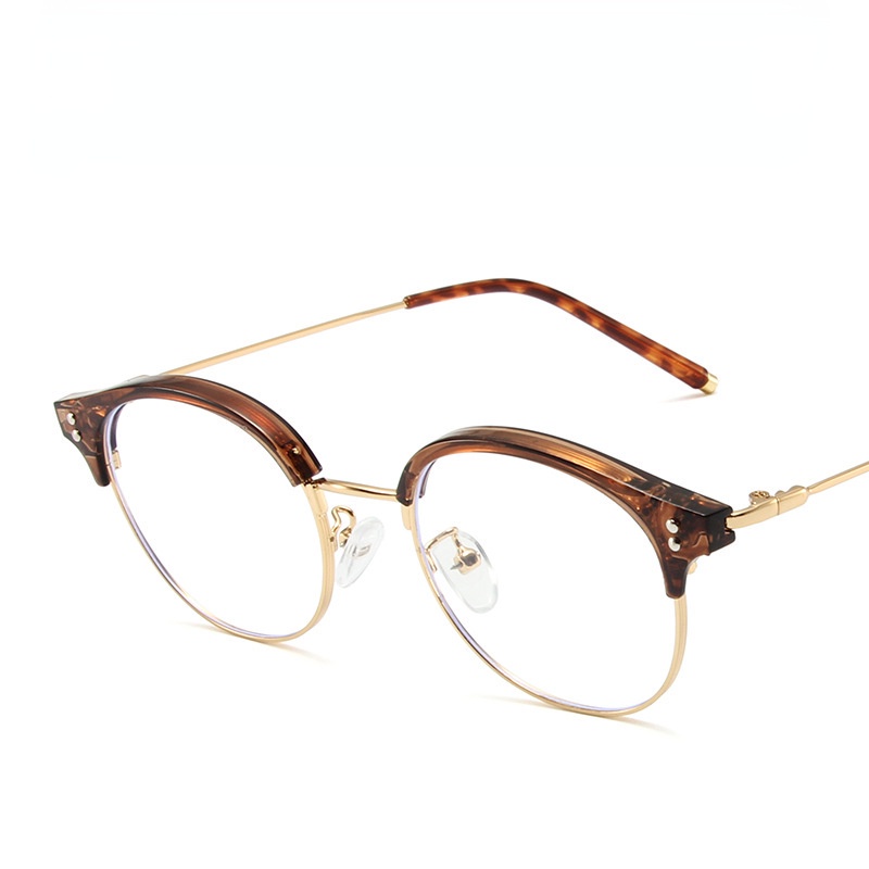 Metal Half Frame Kacamata Anti Radiasi Pria Dan Wanita Eyewear and Fashionable Anti Blue Light Eyeglasses