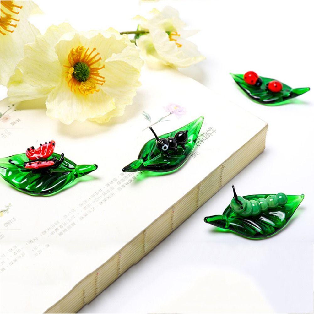 Patung Serangga Agustina Ringan Tahan Lama Fortune Seven-star Ladybug Semut Mini Butterfly Sodium Kalsium Kaca Siput Miniatur Patung