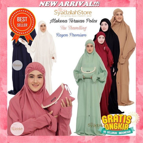Mukena Terusan Khodijah Jumbo Bordir Dewasa Katun Siti Khadijah Syahrini Pasteleena Full Bordir Muke