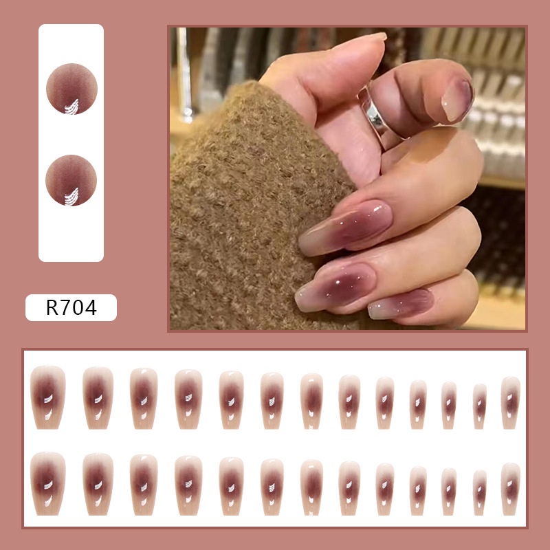 R701-r720 Full Cover Kuku Palsu Nail Art Tips Kuku Palsu Isi 24pcs/box