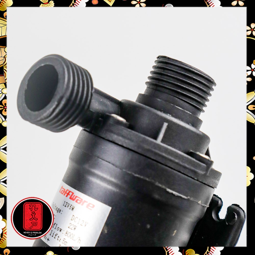 Taffware Pompa Air Aquarium Ikan Submersible Pump 12V 22W - 12V5M - Black