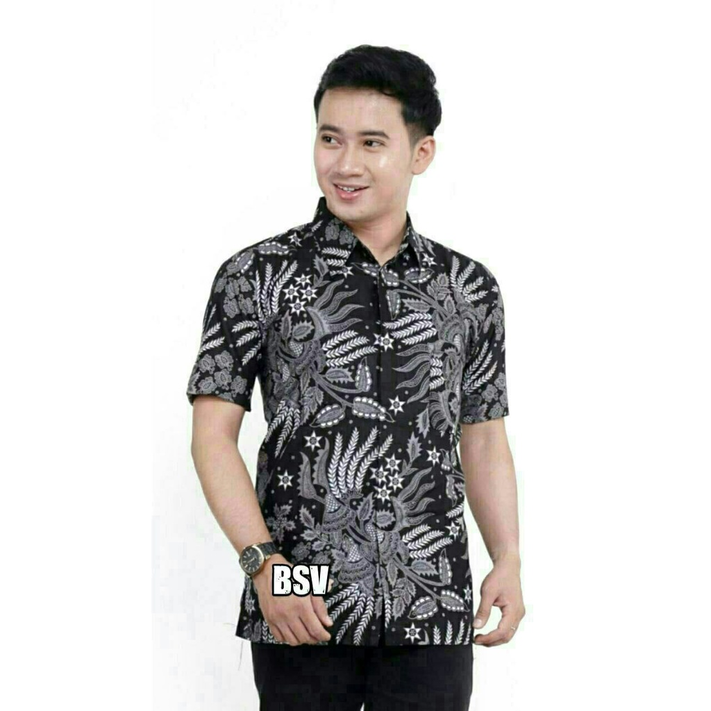 GROSIR BATIK HEM PRIA LENGAN PENDEK BERAGAM MOTIF BAHAN ADEM NYAMAN