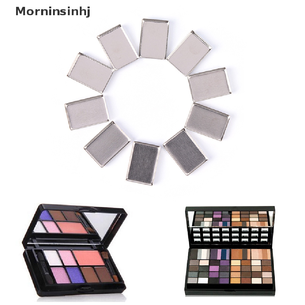 Mornin 10/30Pcs Loyang Persegi Panjang Kosong Untuk Bedak Eyeshadow Tanggung Magnet id