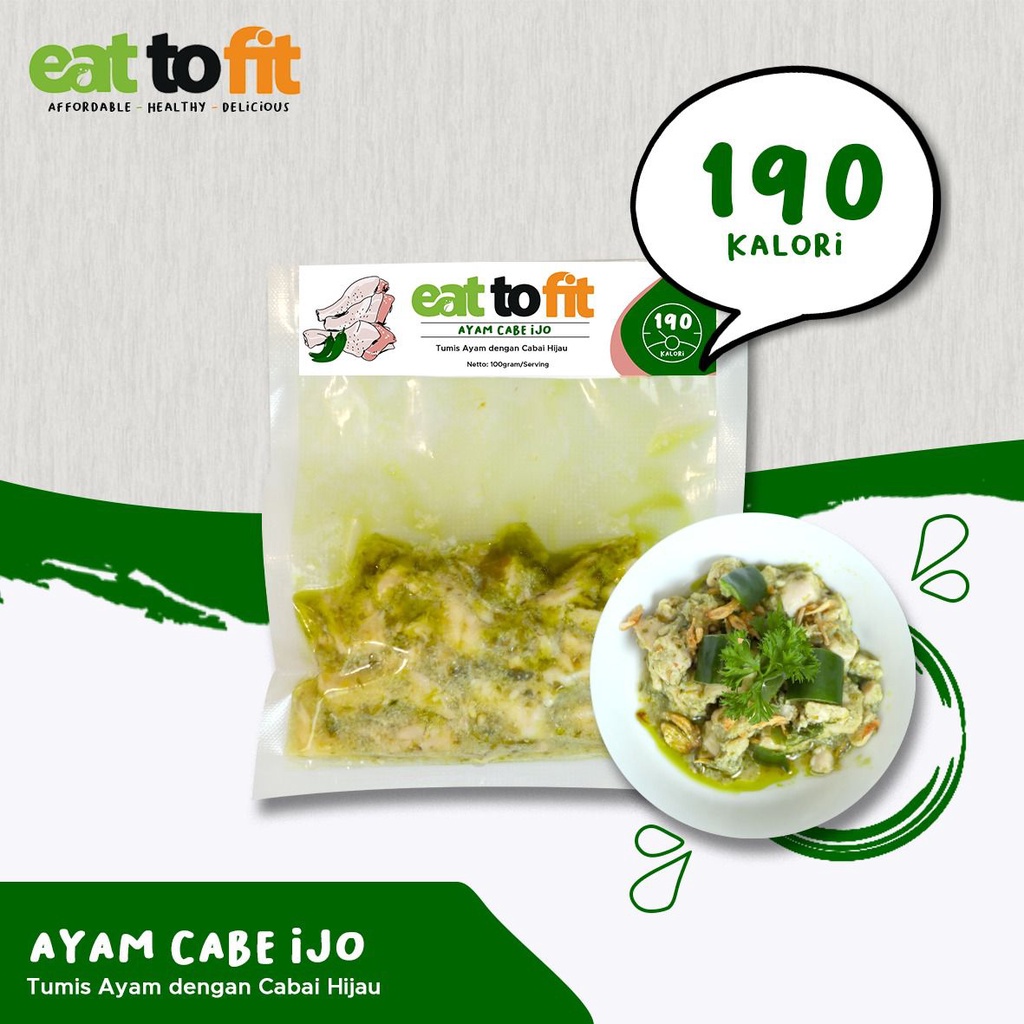 Ayam Cabe Ijo 100gr - Eat To Fit Makanan Sehat Keluarga Frozen Food