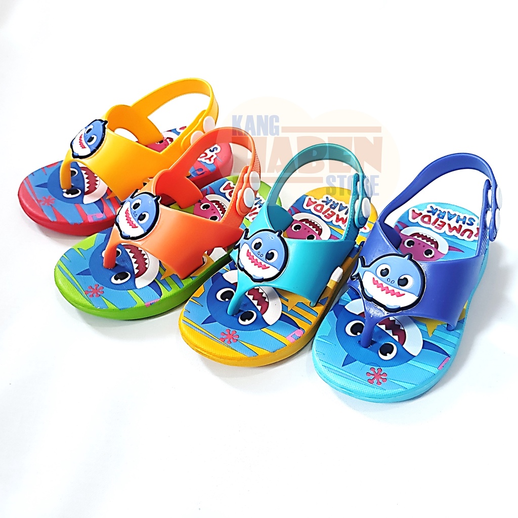 Habenkids Sandal Jepit Anak Balita Cowok Cewek Karakter Baby Shark Lucu