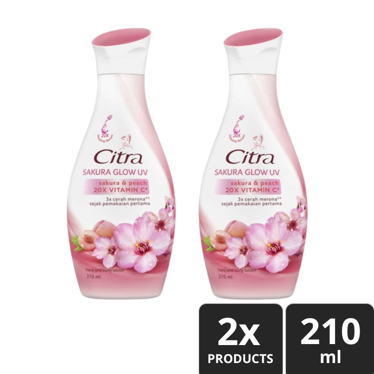 Citra Hand and Body Lotion Sakura Glow UV 210ml Twinpack