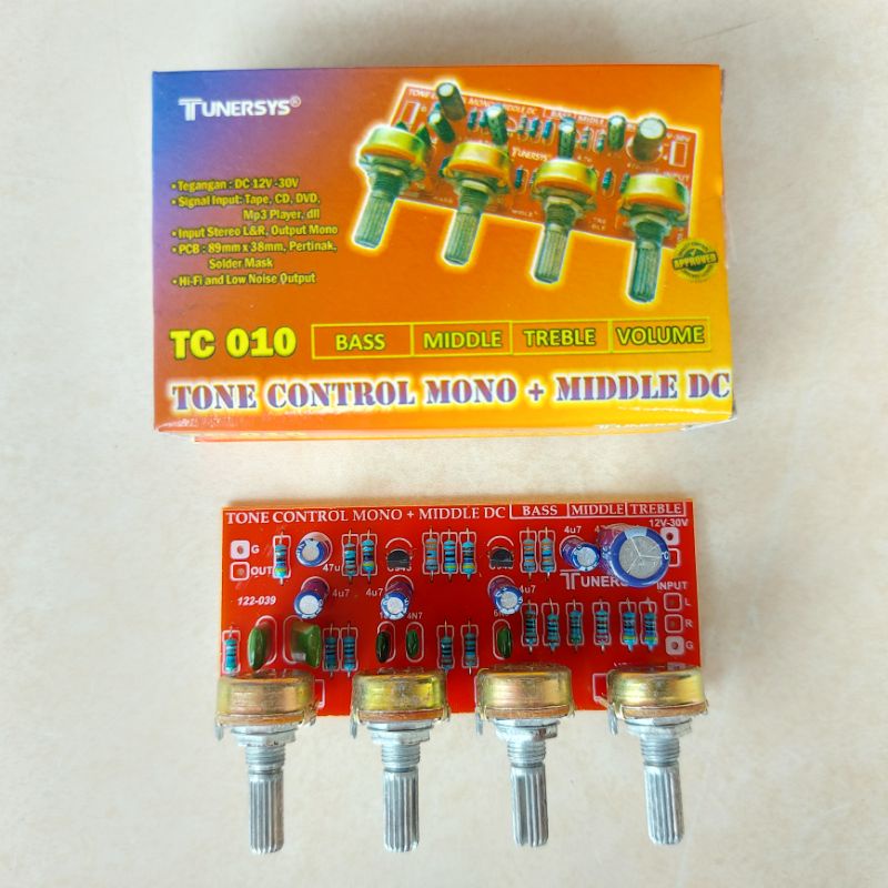 Tone Control Mono 4 Pot Tunersys TRTC 010 / Tone Control Mono + Middle DC