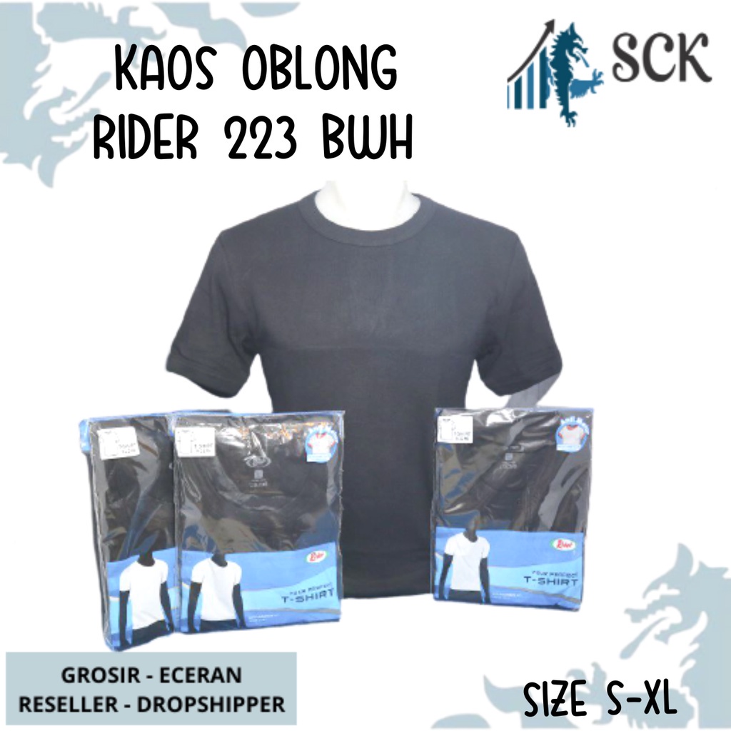 Kaos Blong RIDER 223 HITAM Pria Krah Blong T-Shirt R223Bwh / Kaos RIDER R 223 Bwh Krah O Neck - sckmenwear GROSIR