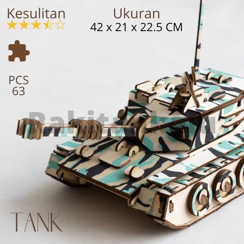 Puzzle 3D Kayu / 3D Wooden puzzle DIY Model Kapal / Tank / Pesawat / Menara Eiffel / ikan / Robot