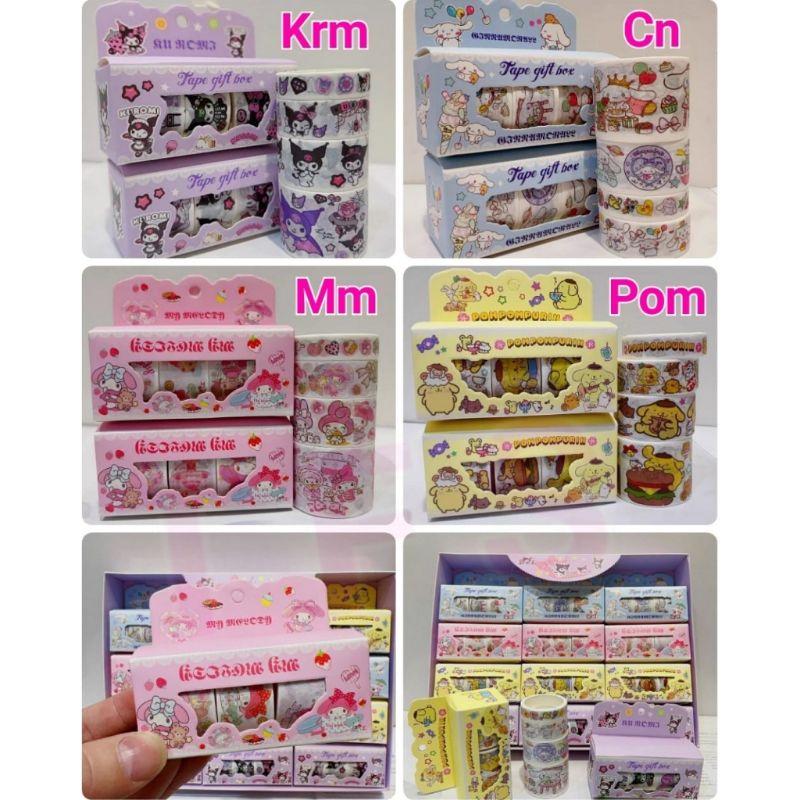 

CL Washitape isi 4 Melody Kuromi Pom Cinamoroll
