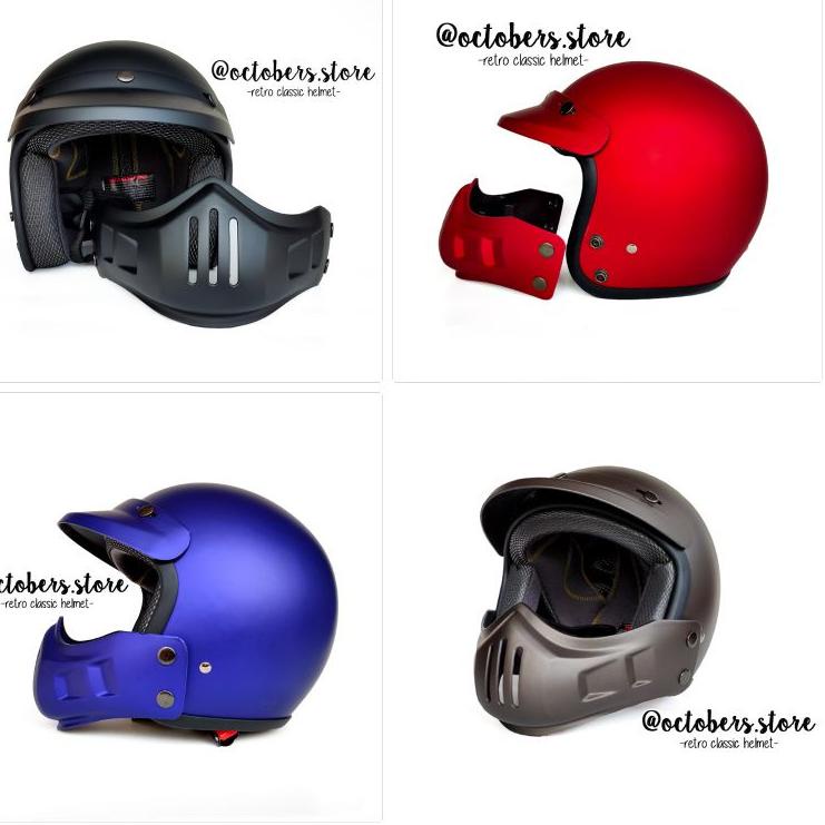 Paket Ekonomis HELM CAKIL MODULAR (HALF FACE / FULL FACE) - HELM RETRO - HELM BOGO