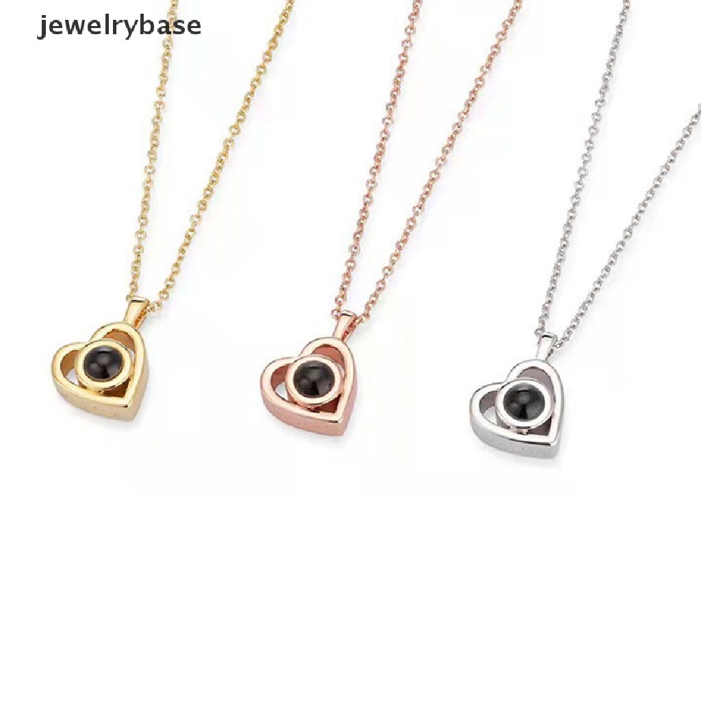 [jewelrybase] I LOVE YOU In 100bahasa Proyeksi Kalung Untuk Memori Cinta Choker Collier Bulat Hadiah Butik