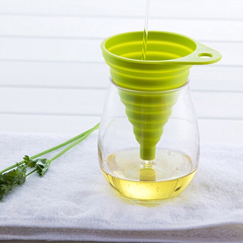 Hot Sale/1pc Corong Lipat Silikon Mini Collapsible Hopper Alat Masak Dapur Gadget Dapur Praktis