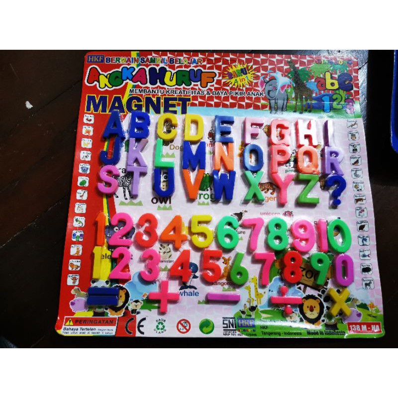 mainan edukasi anak huruf magnet hijaiyyah arab angka abjad 4d1w