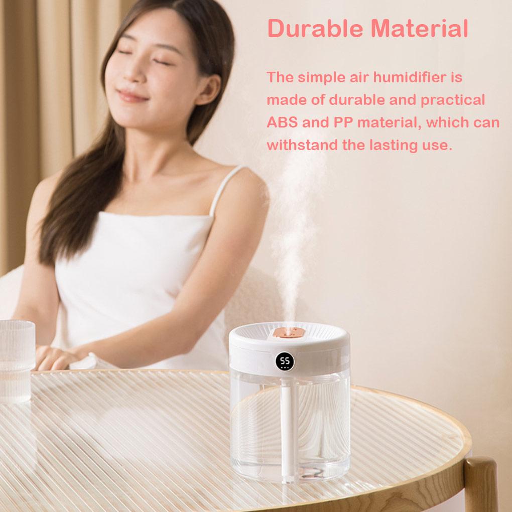 2l Pengisian Nozzle Ganda Cool Air Humidifier Mode Malam Tangki Air Kelembaban Tampilan Kapasitas Diffuser Rumah Kamar Tidur