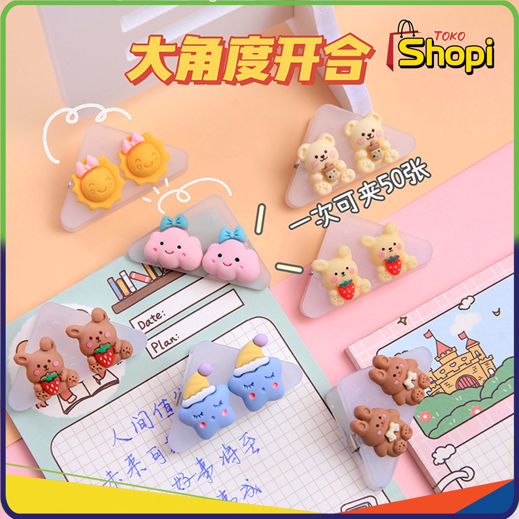 

♚ ♚Penjepit Kertas Klip Sudut Kertas Segitiga Push Pin Karakter Lucu Akrilik