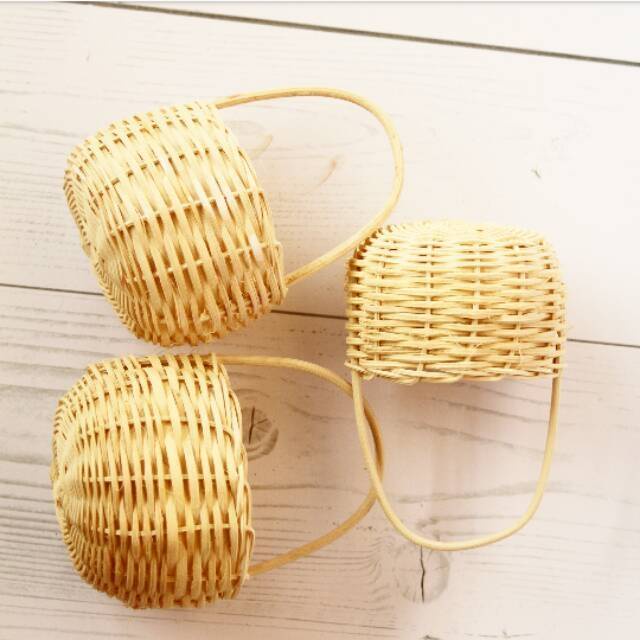 tempat parcel keranjang rotan mini buah