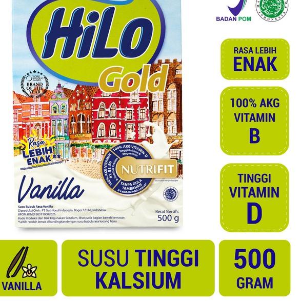 

✲ Hilo Gold Vanilla 500 gram - Susu Tinggi Kalsium Rendah Lemak ►