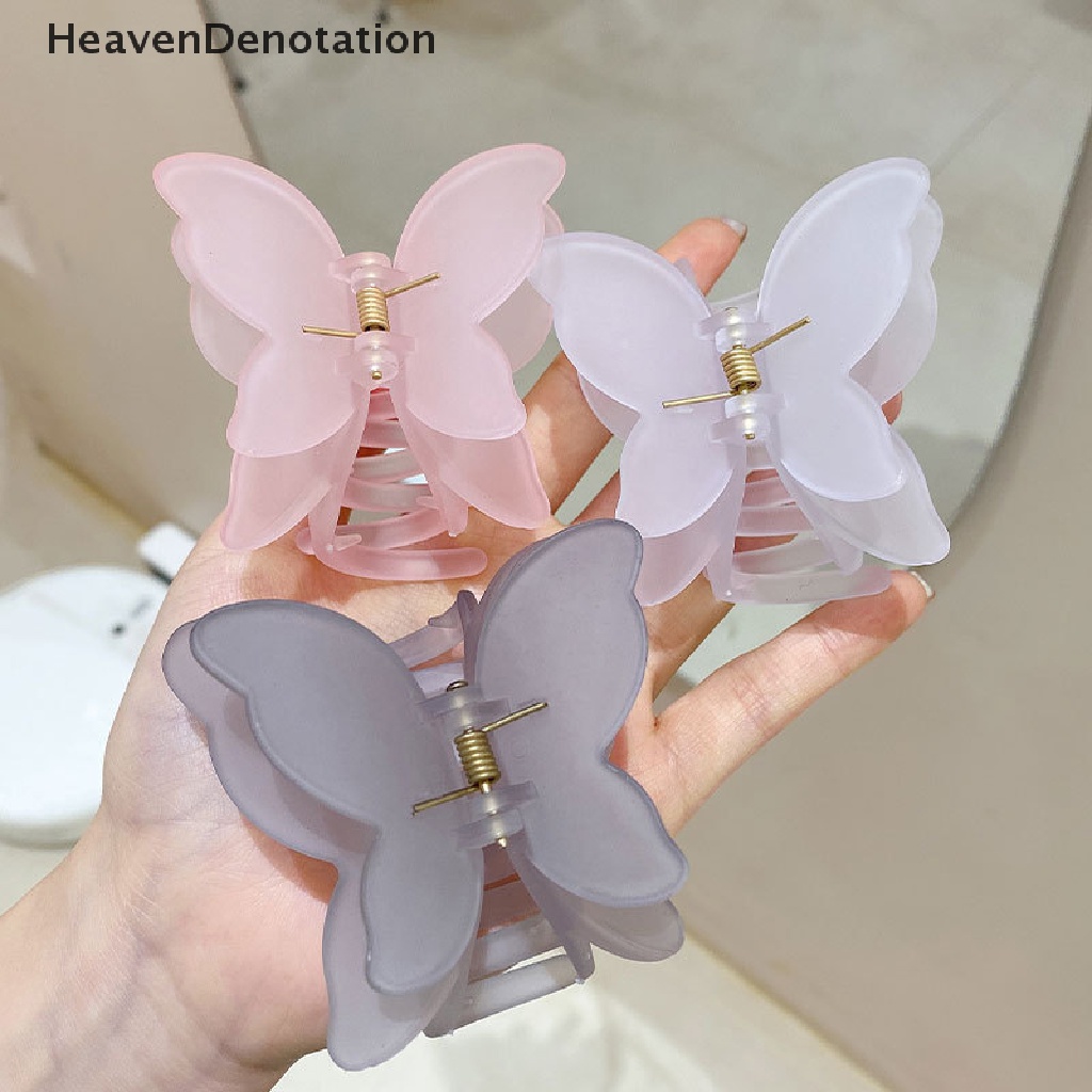 [HeavenDenotation] Double Layer Besar Kupu-Kupu Rambut Cakar Mode Permen Warna Gradien Tie-Dye Berwarna Styling Alat Jepit Gadis Hair Clip Aksesoris Rambut Wanita HDV