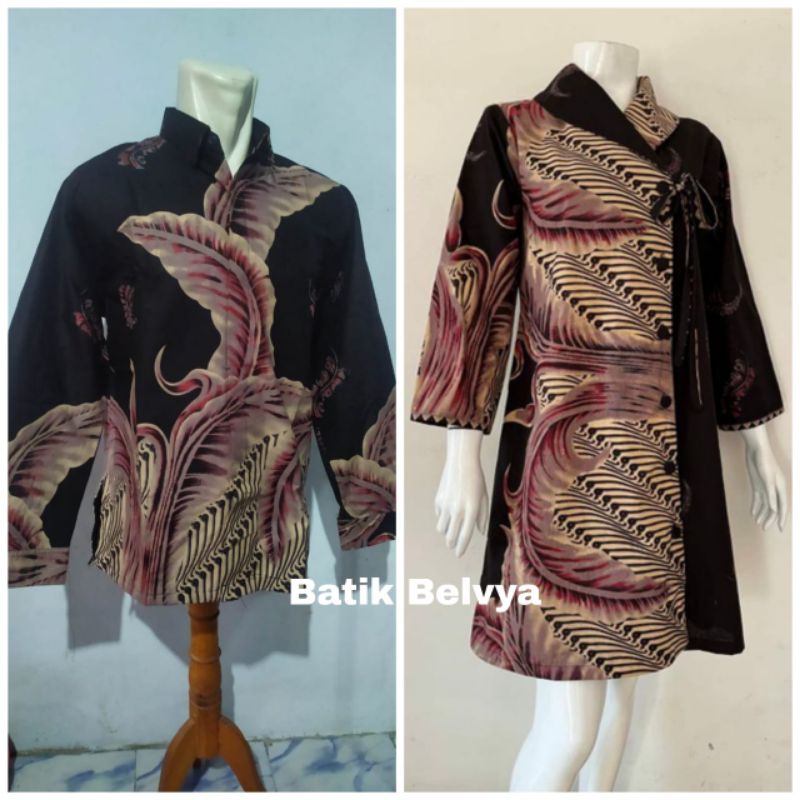 set couple batik motif bulu / Batik sragen sogan/ batik tulis  lawasan / batik solo modern/ kemeja seragam / seragam tunik batik / batik halus murah / batik cap berkualitas / batik aluna / batik windasari / batik lianasari / batik keris / batik danar hadi