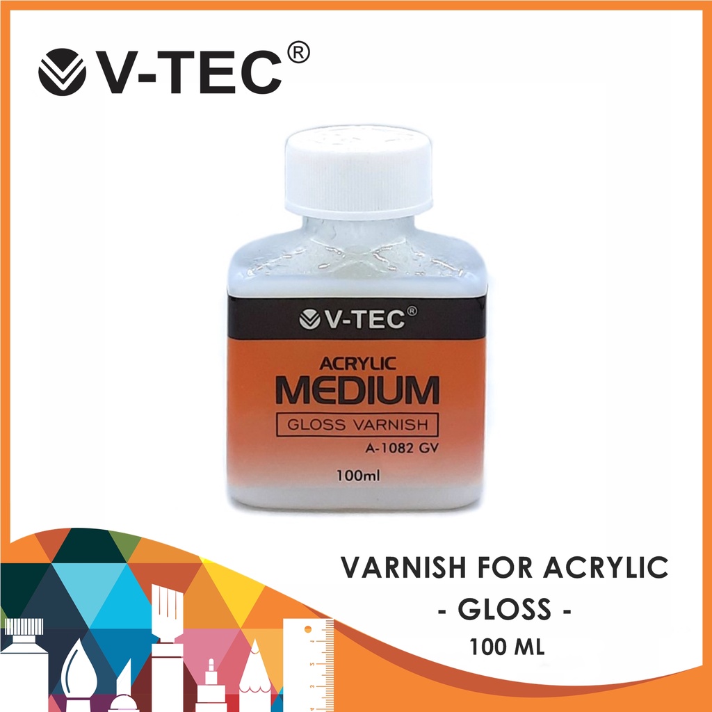 

V-Tec Acrylic Medium Gloss Varnish A-1082GV/100ml / Varnish Gloss / Varnish Acrylic / Pernis